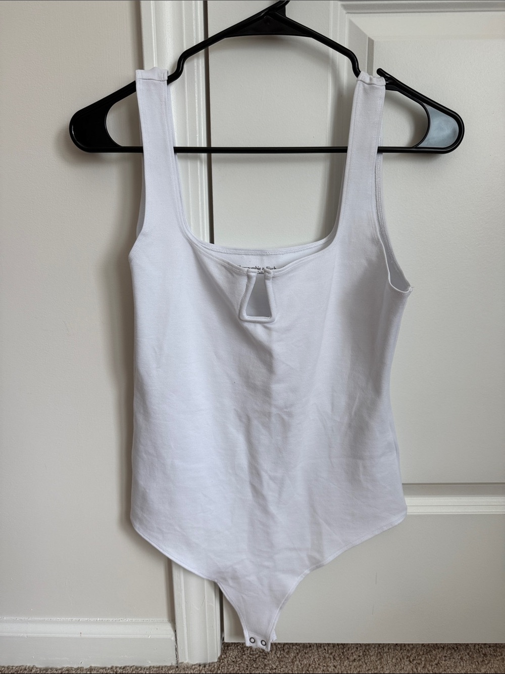 Abercrombie and Fitch White Women's Square Neck Bodysuit Tank